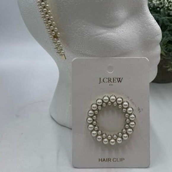 J. Crew Faux Pearl Headband and Faux Pearl Round Barrette Hair 24.50 Bundle‎ New main image 6